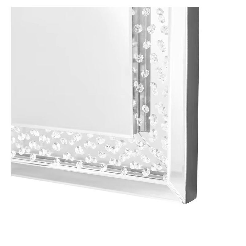 Diamond Setting Rectangle Wall Mirror For Living Room